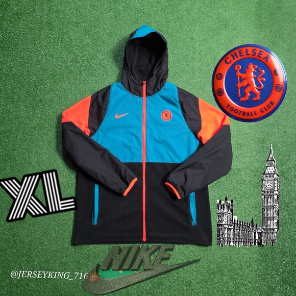 Nike Chelsea FC 2021/2022 Zip Up Woven Jacket Hooded Water Repellent XL